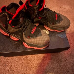Black and Red LeBron 19s